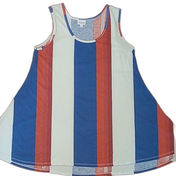 LuLaRoe Flowy Tank Top Asymmetrical Swing Sleeveless Trapeze Oversized Blouse - Picture 16 of 16